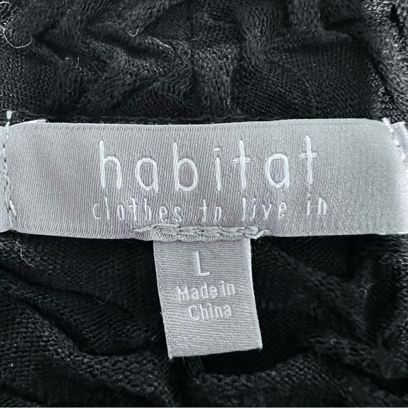 NWT HABITAT Shawl Pocket Jacket Black Cobblestone Knit Cardigan Size L - Picture 12 of 16